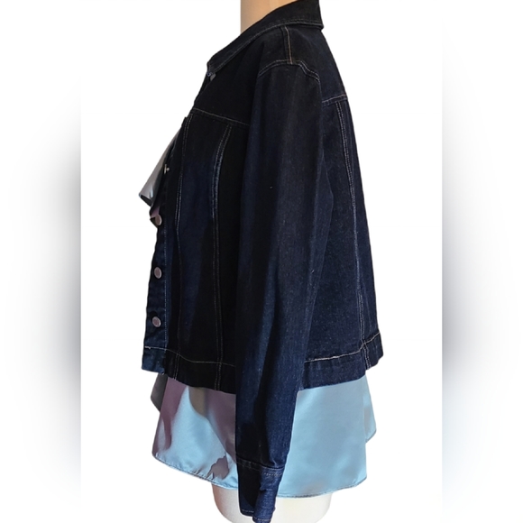 New York jean company size L dark denim jacket - Picture 4 of 9